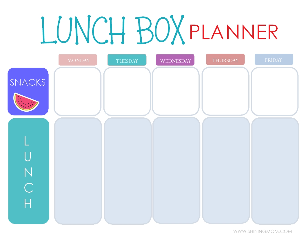 Free Printable: Easy 5-Day Lunchbox Planner