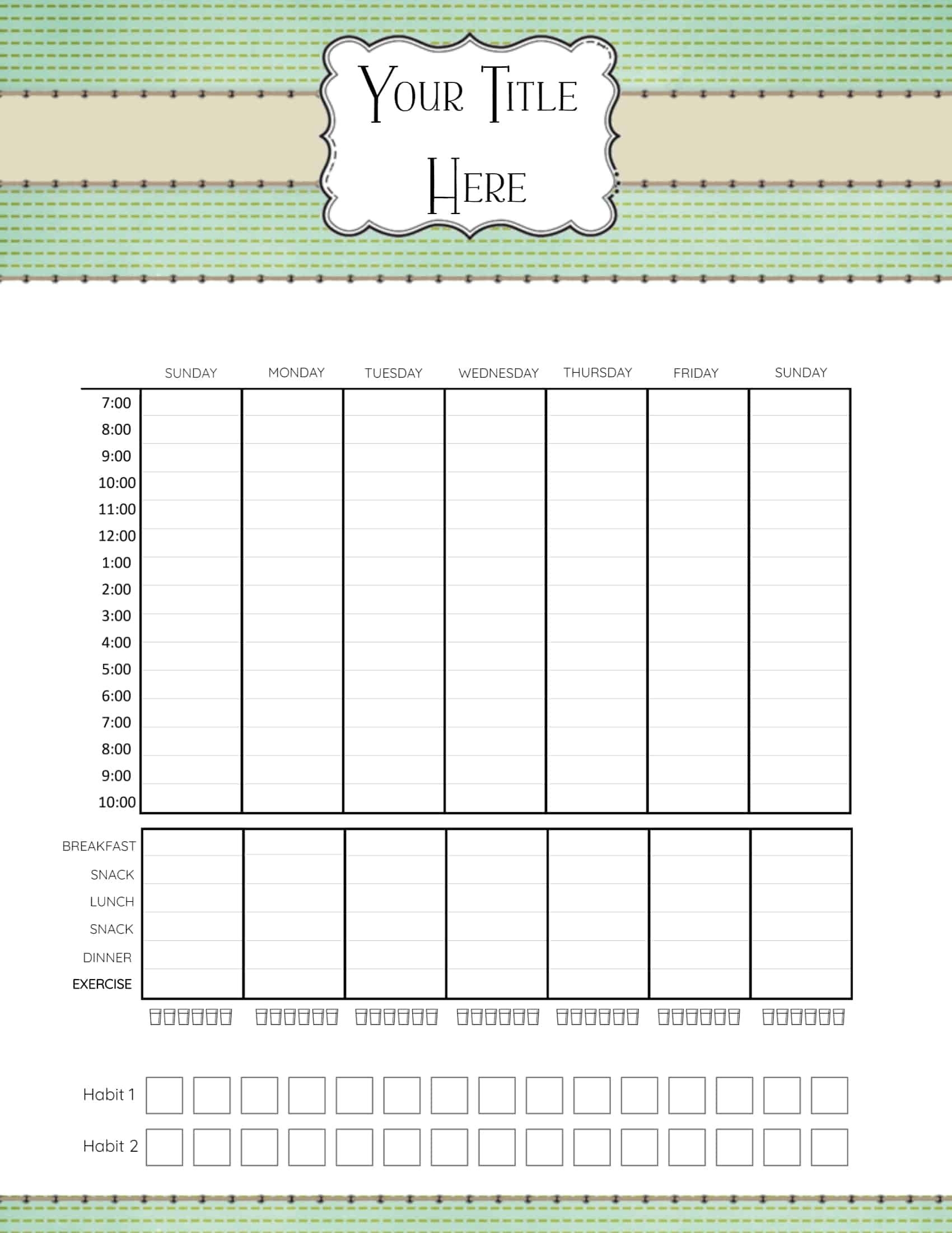 Free Printable Hourly Planner - Daily, Weekly Or Monthly