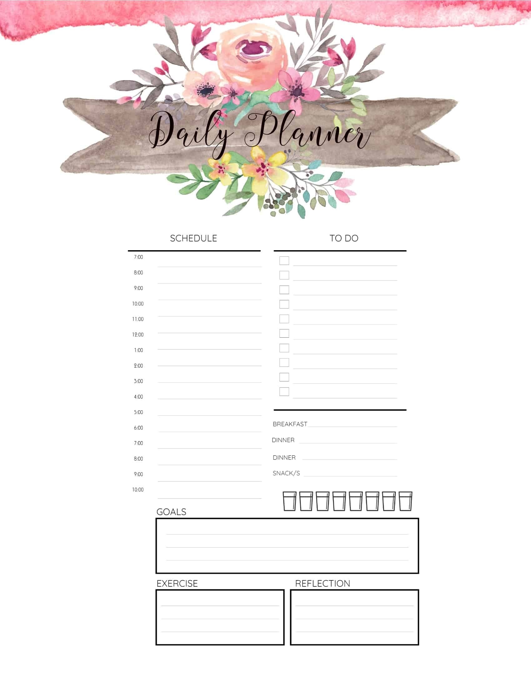 Free Printable Hourly Planner - Daily, Weekly Or Monthly