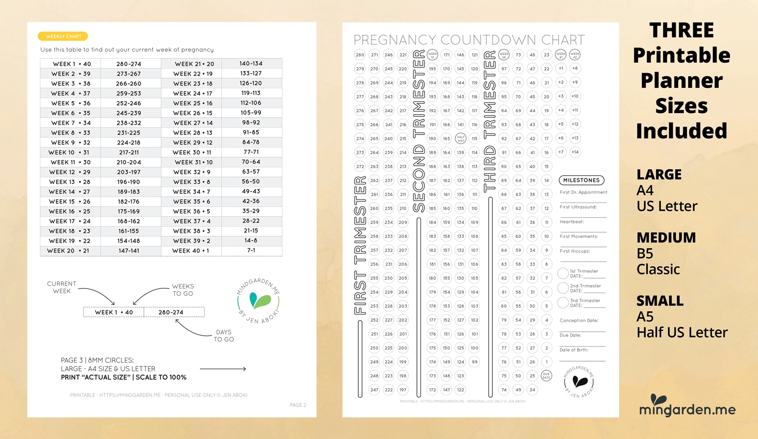 Free Printable Pregnancy Countdown Chart | Mindgarden