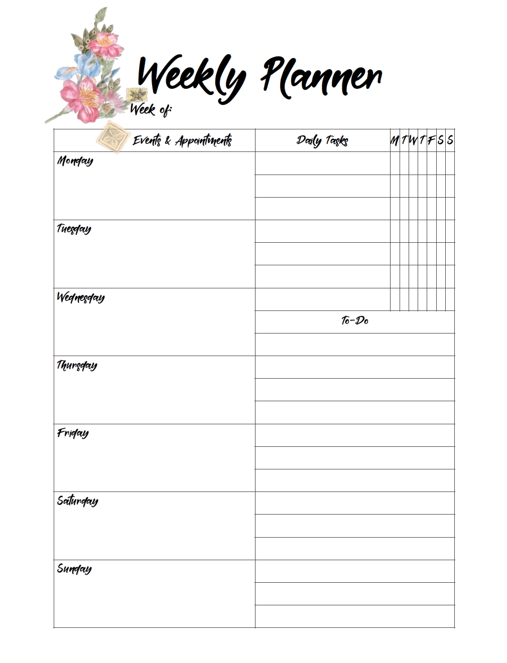 Free Printable Weekly Planners: Monday Start In 2020
