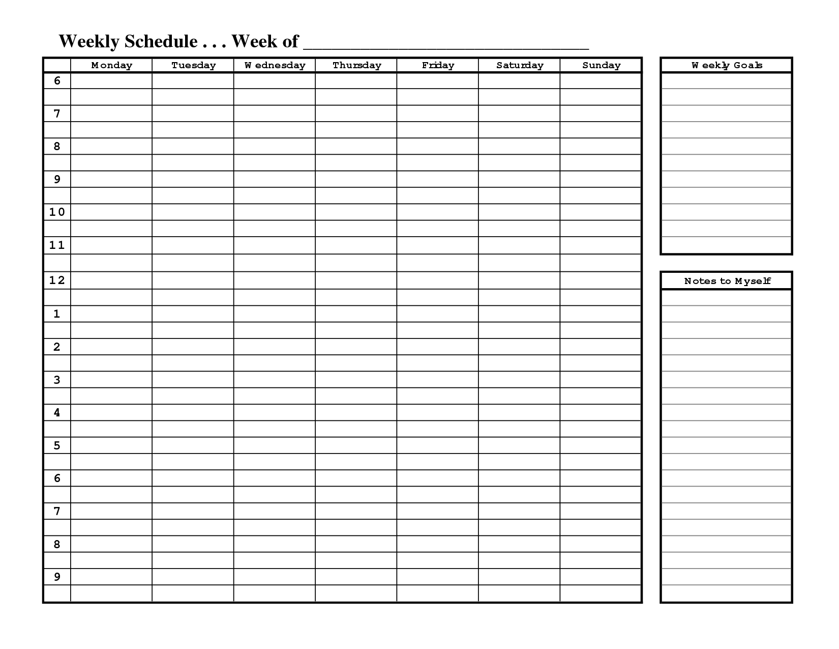 Free Printable Weekly Schedule Template | Weekly Schedule