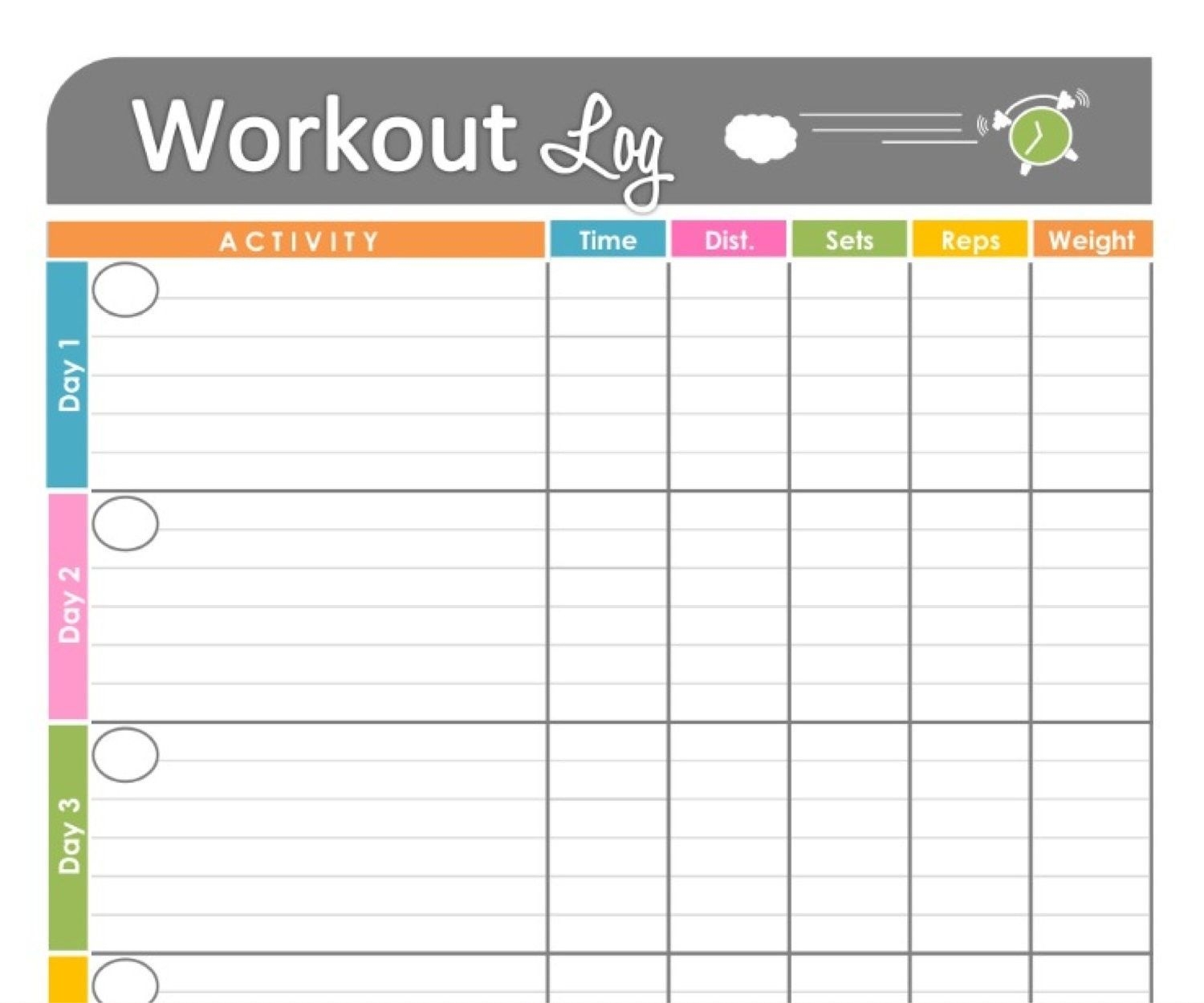 Free Printable Workout Schedule | Blank Calendar Printing