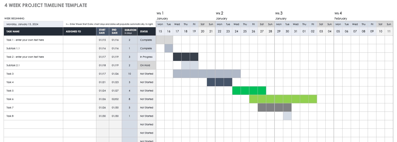 Free Project Calendar Templates | Smartsheet