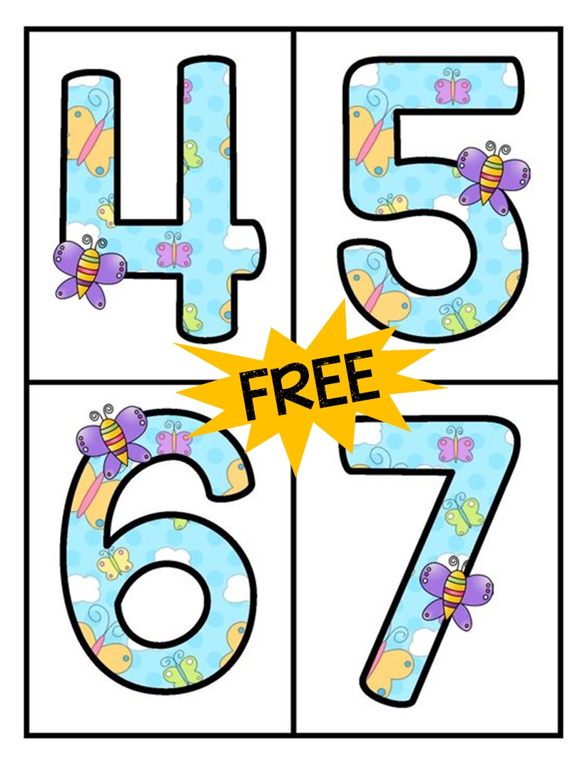 Free Spring Theme Numbers To 20 - Large Flashcards To Make