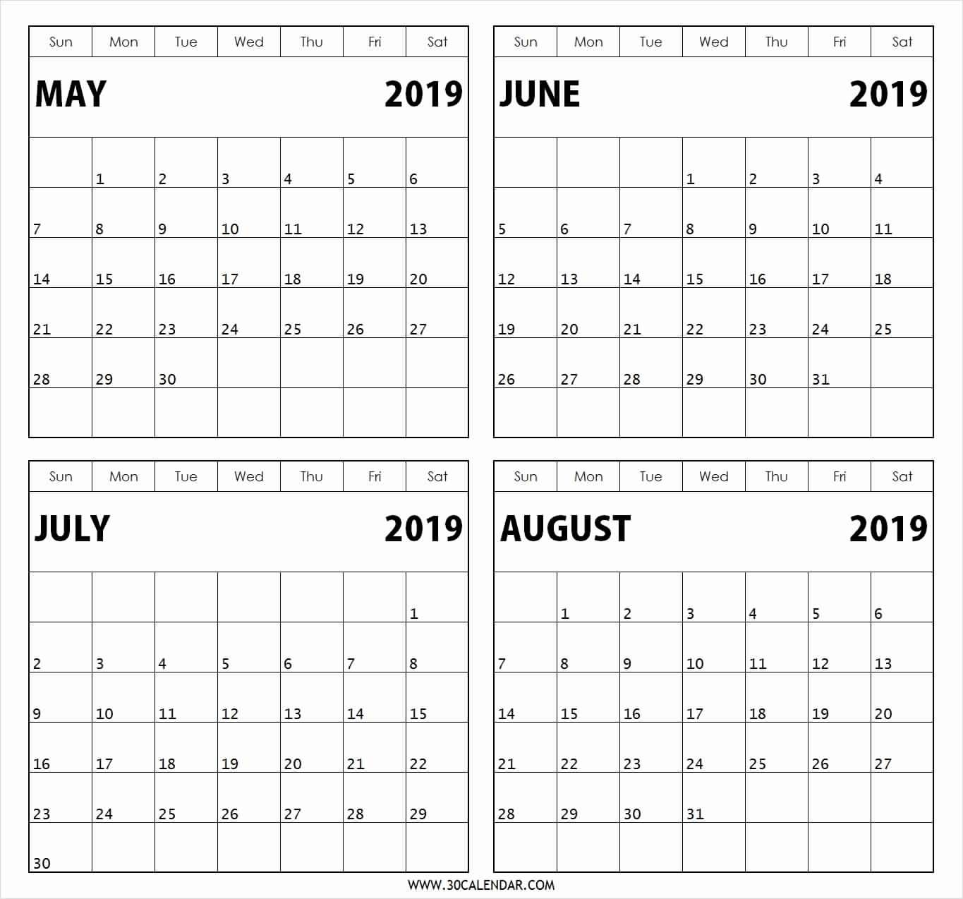 Free Three Month Printable Calendar Pages - Calendar