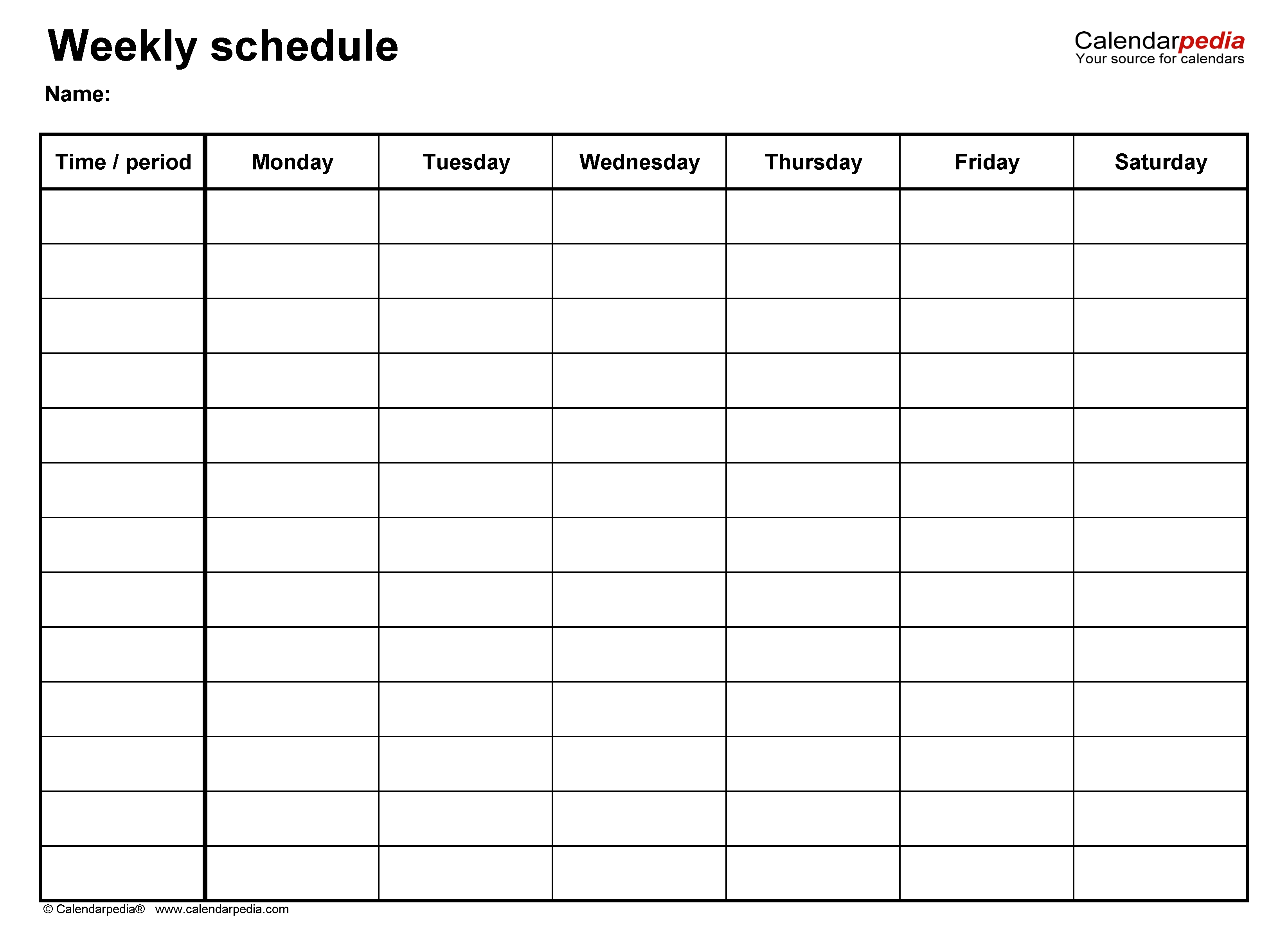 Free Weekly Schedule Templates For Excel - 18 Templates