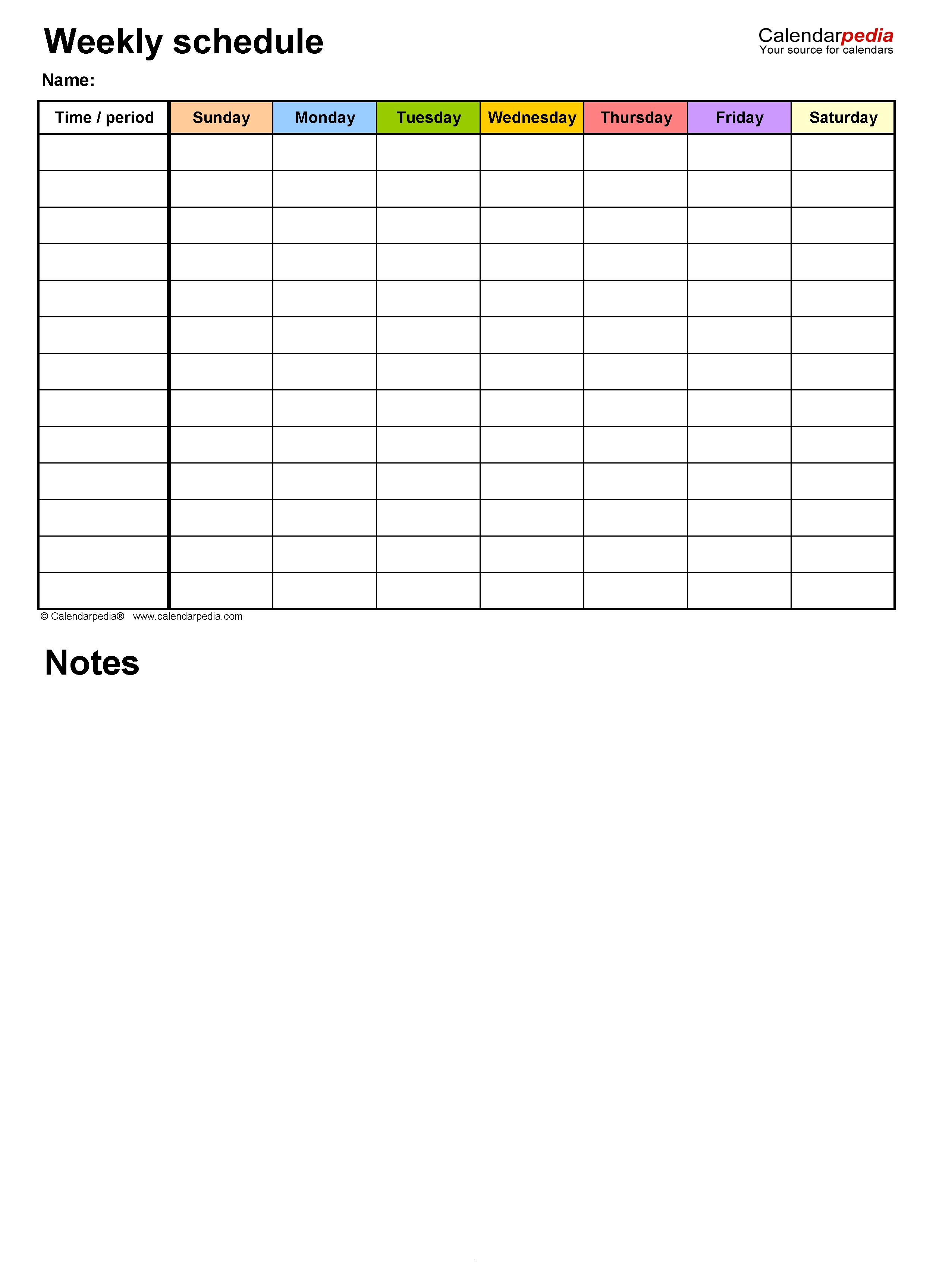 Free Weekly Schedule Templates For Excel - 18 Templates