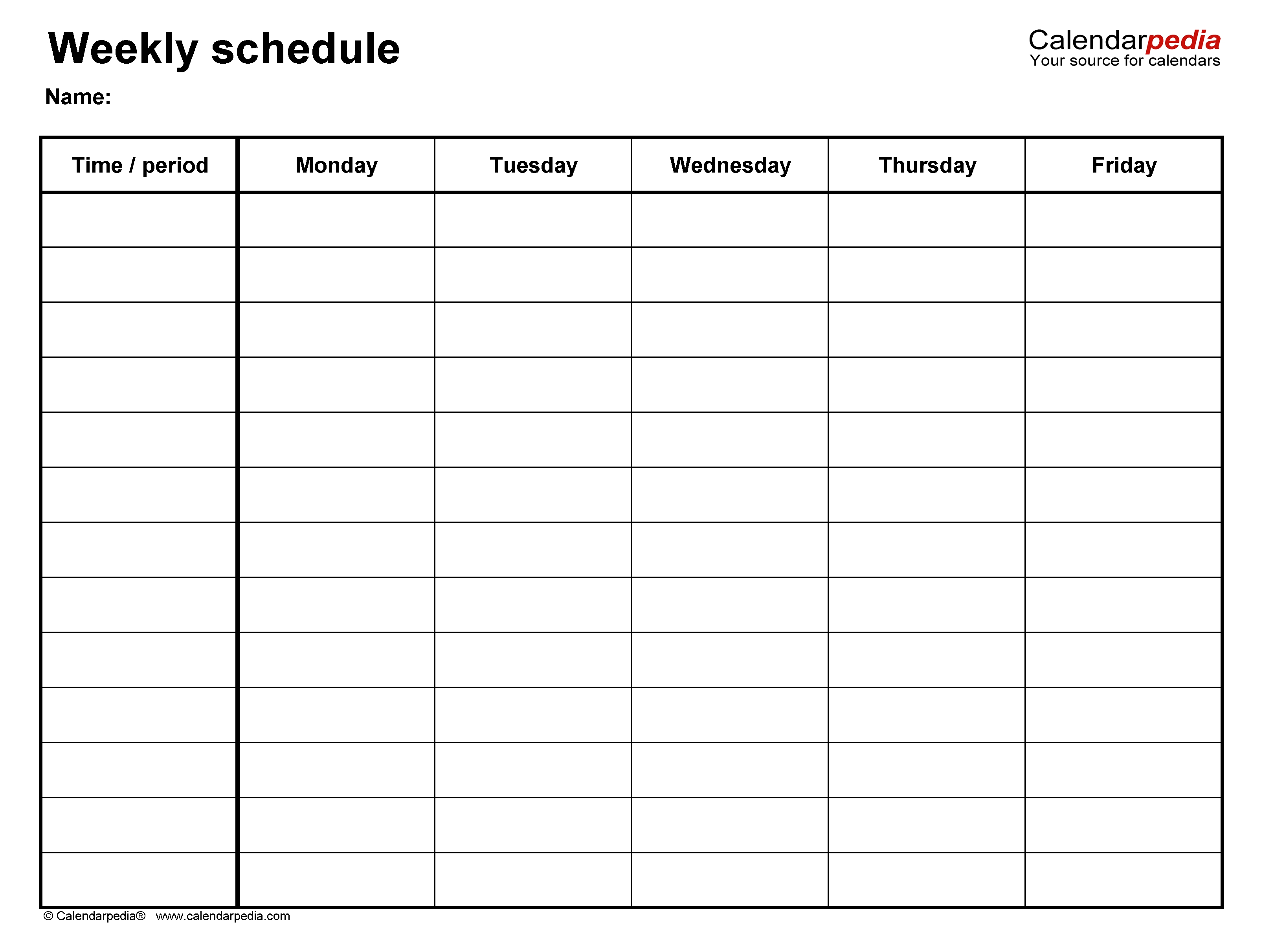 Free Weekly Schedule Templates For Excel - 18 Templates