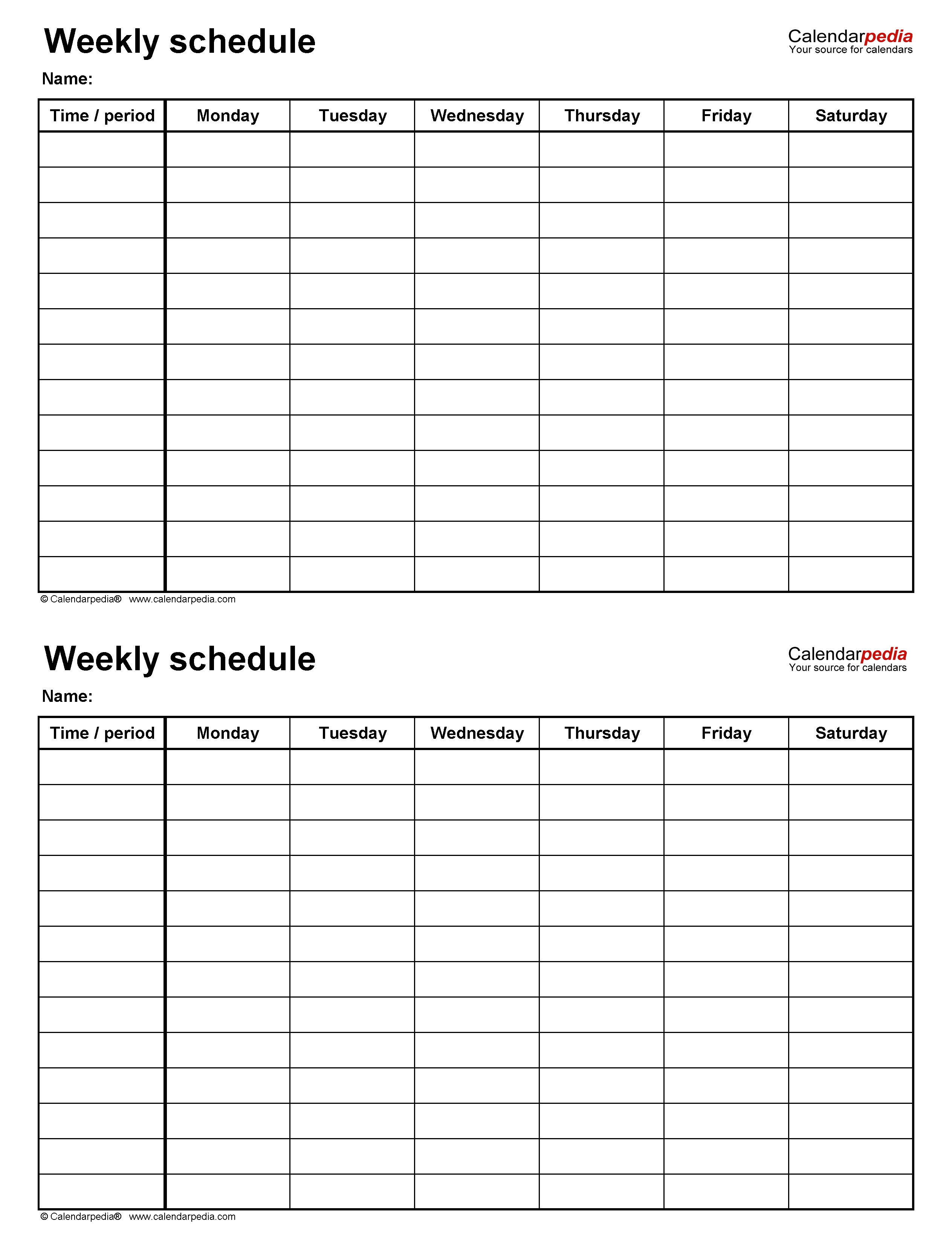 Free Weekly Schedule Templates For Pdf - 18 Templates