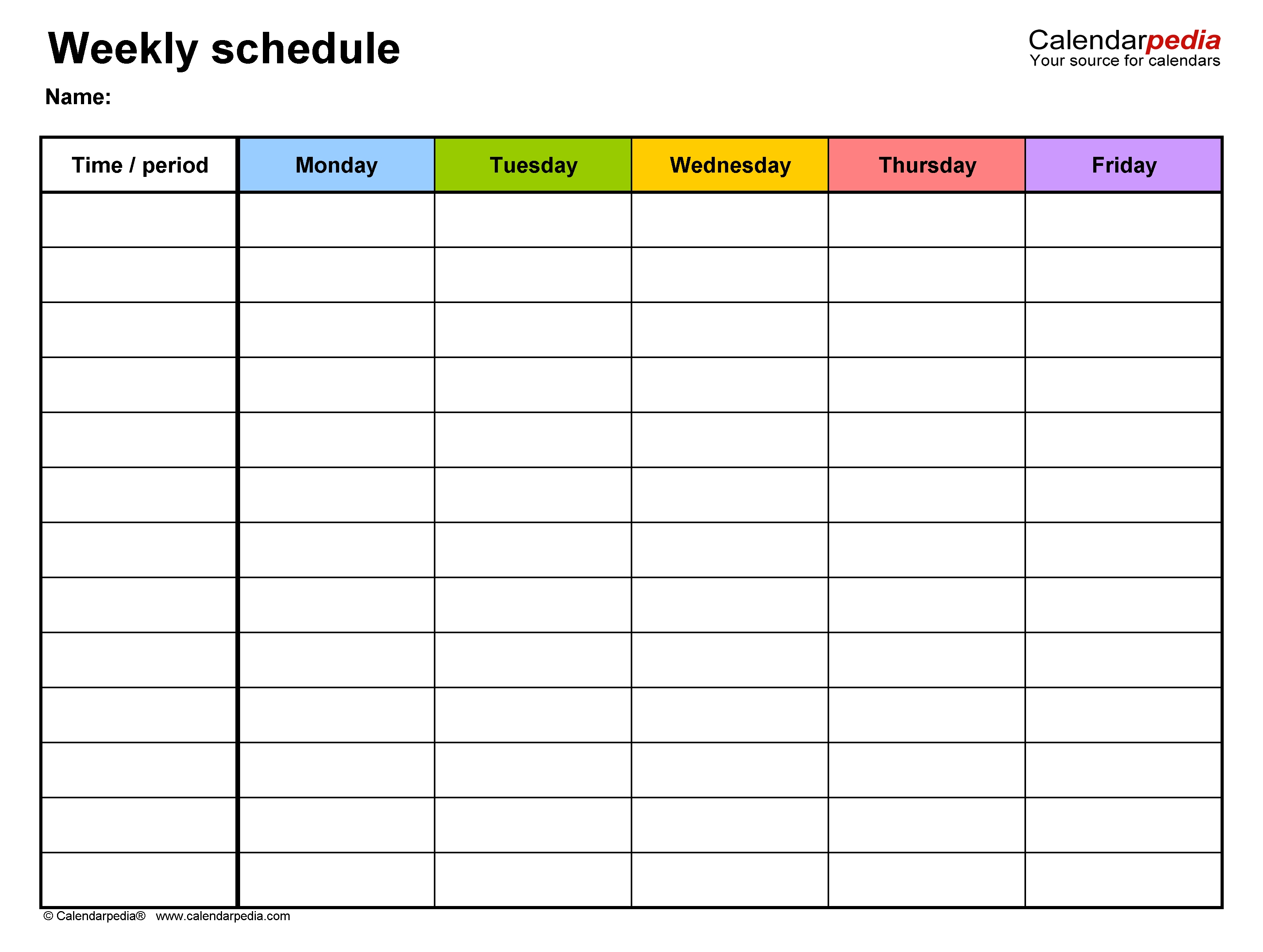 Free Weekly Schedule Templates For Pdf - 18 Templates