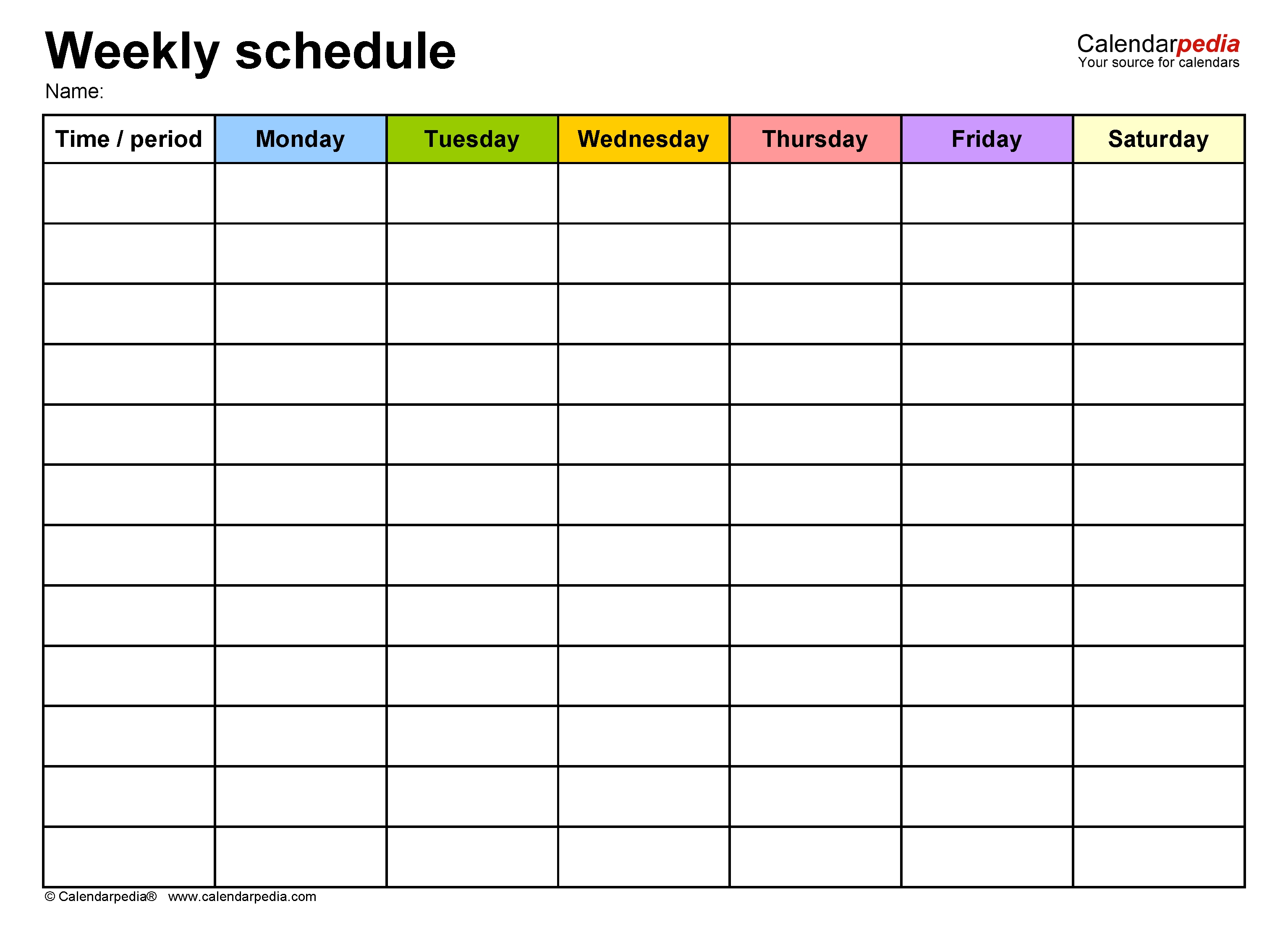 Free Weekly Schedule Templates For Word - 18 Templates