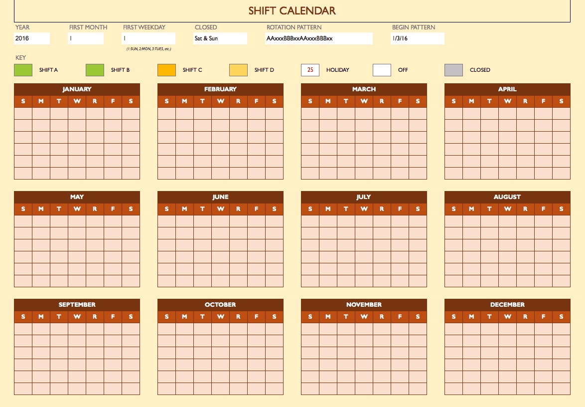 How to Free Printable Shift Calendars - Get Your Calendar Printable