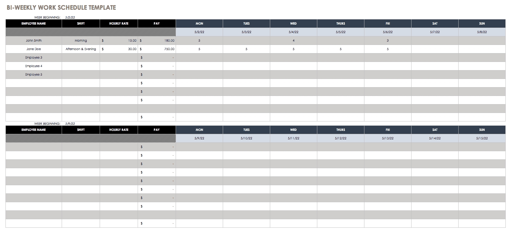 Free Work Schedule Templates For Word And Excel |Smartsheet