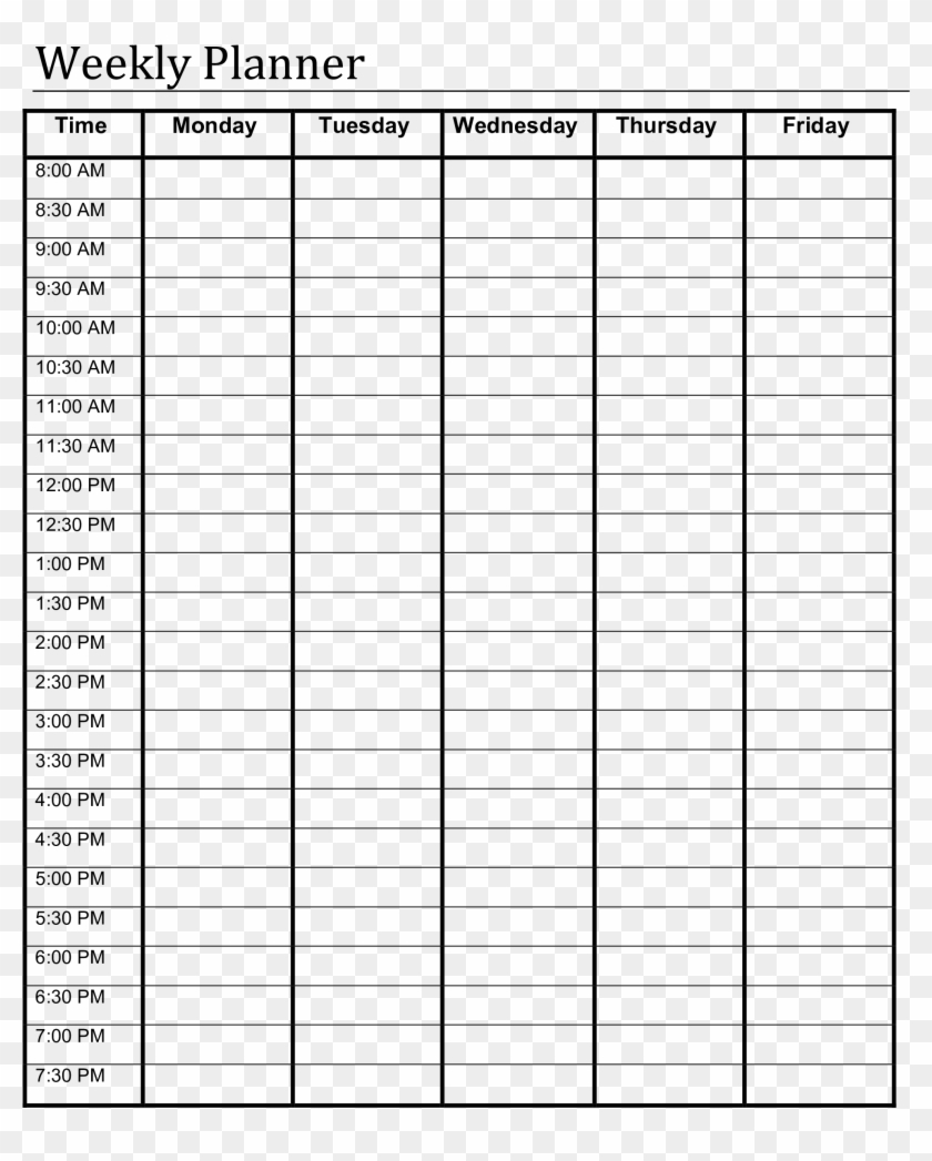Full Size Of Blank Weekly Schedule Printable Week Planner