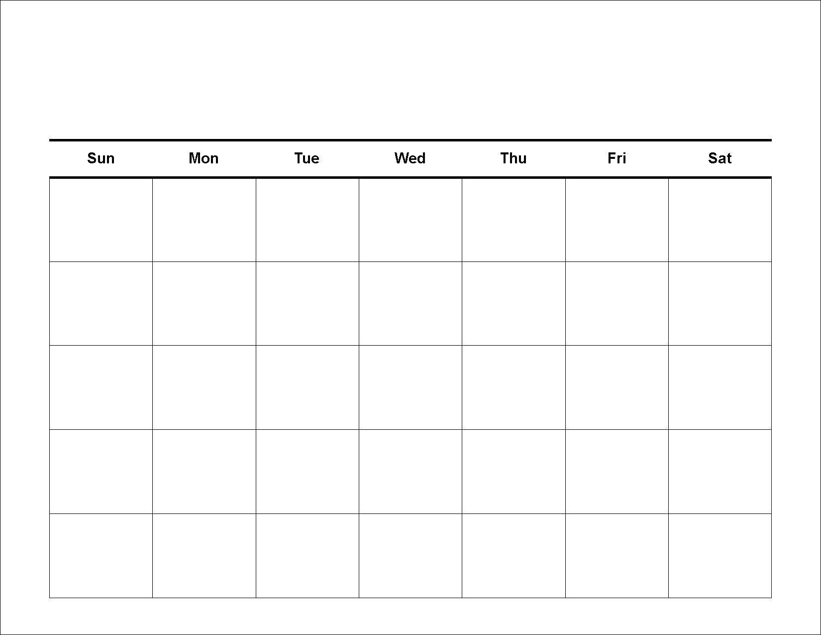 Universal Blank 30 Day Calendar Printable Get Your Calendar Printable