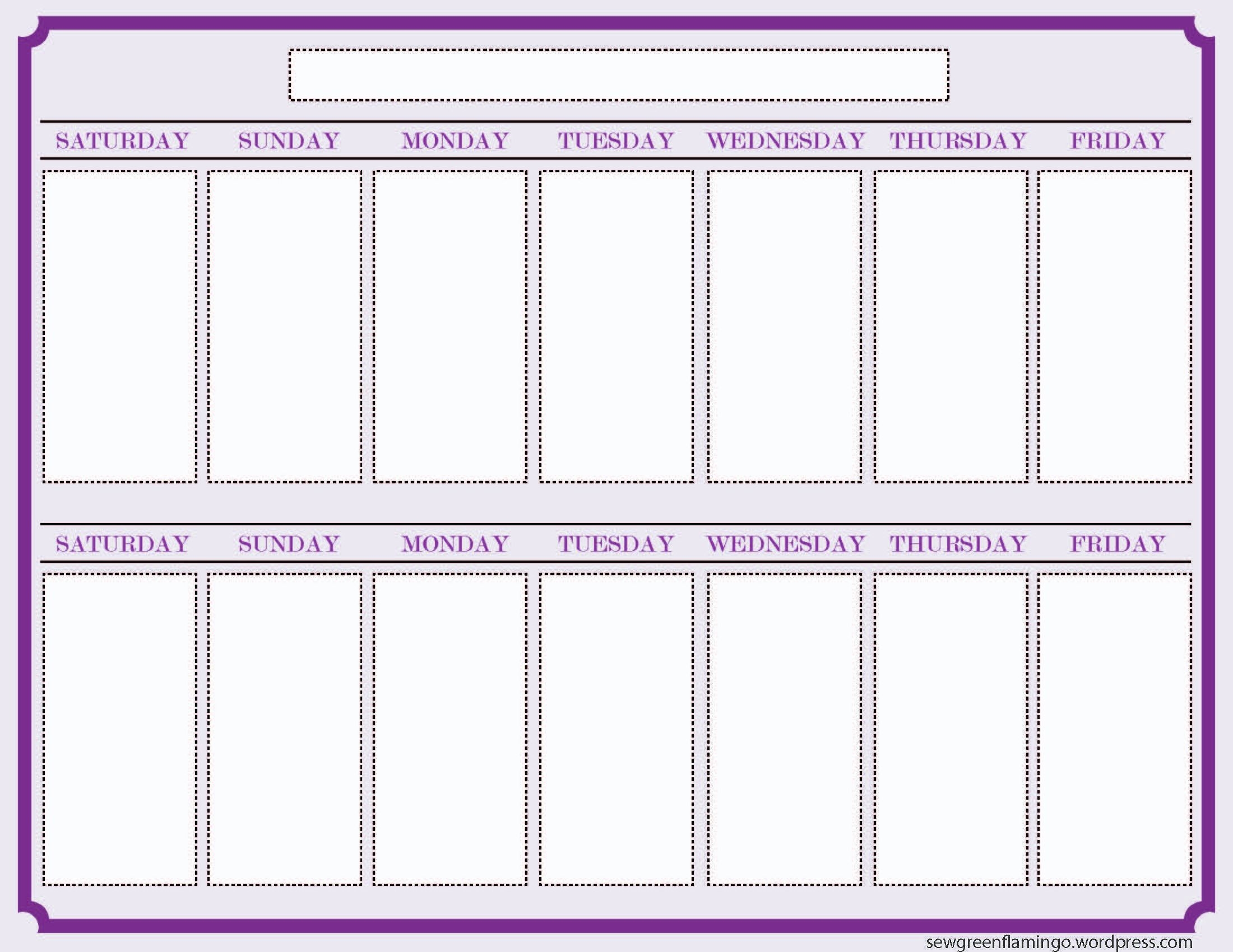 Getting Organized! 2-Week Planner | Blank Calendar Template