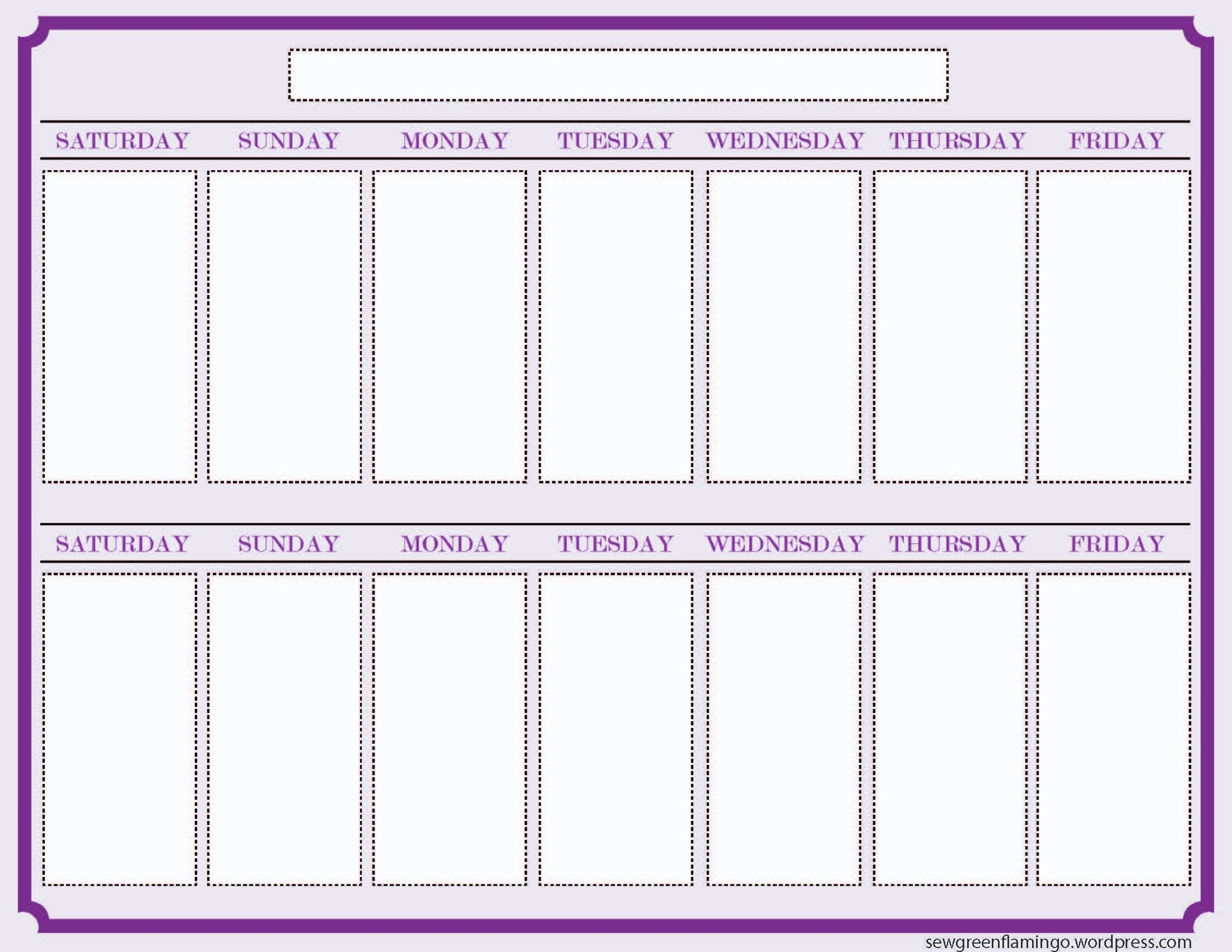 Universal 2 Week Planner Printable