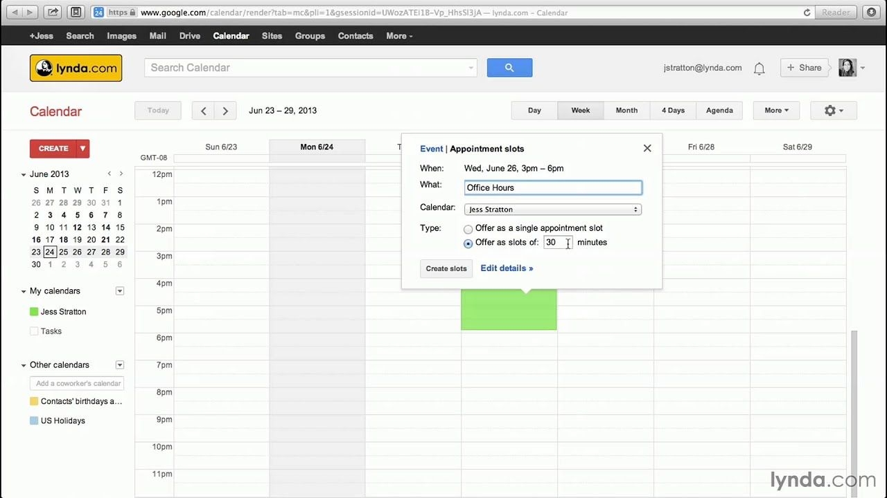 Google Calendar Tutorial: Creating Appointment Slots | Lynda