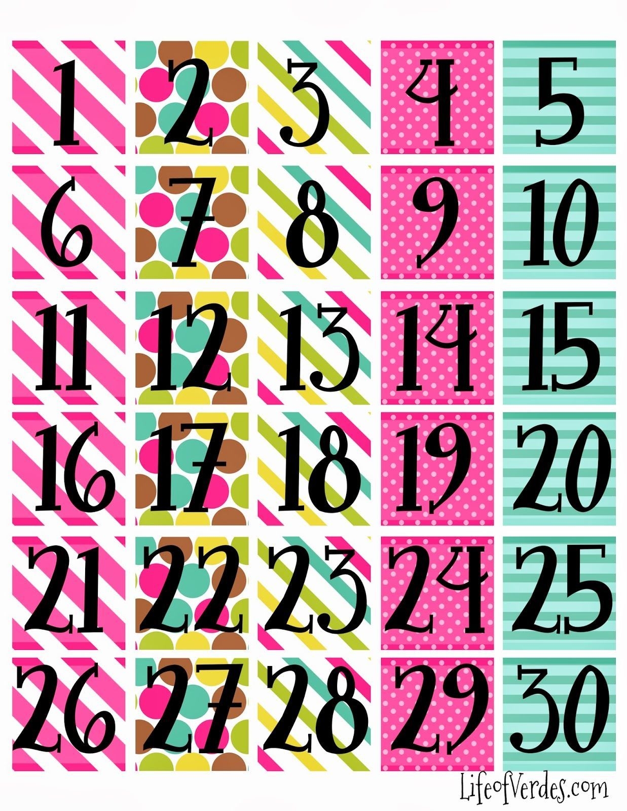 The Large Printable Numbers For Calendar