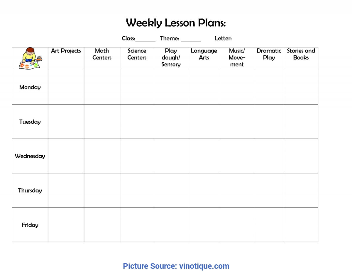 Great Preschool Lesson Plan Format Best Photos Of Printable