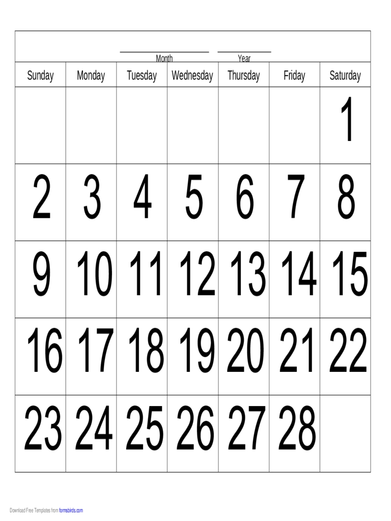 Effective Calender 28 Day Printable - Get Your Calendar Printable