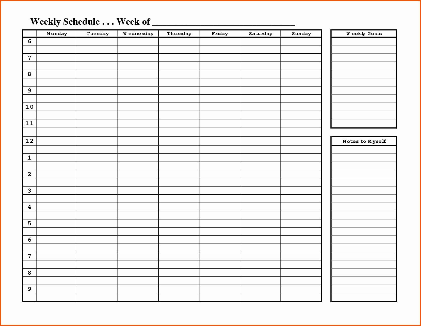 Hourly Agenda Template In Pdf Excel Word | Monthly Schedule