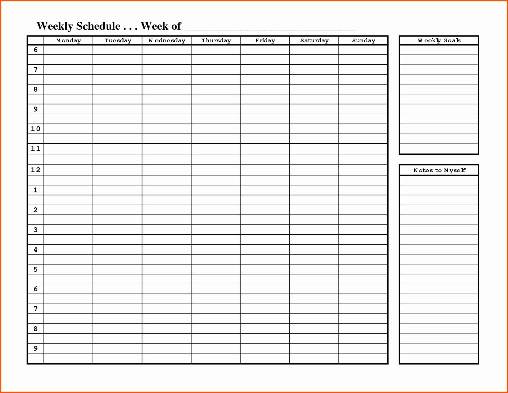 How to One Week Schedule Template Printable Get Your Calendar Printable