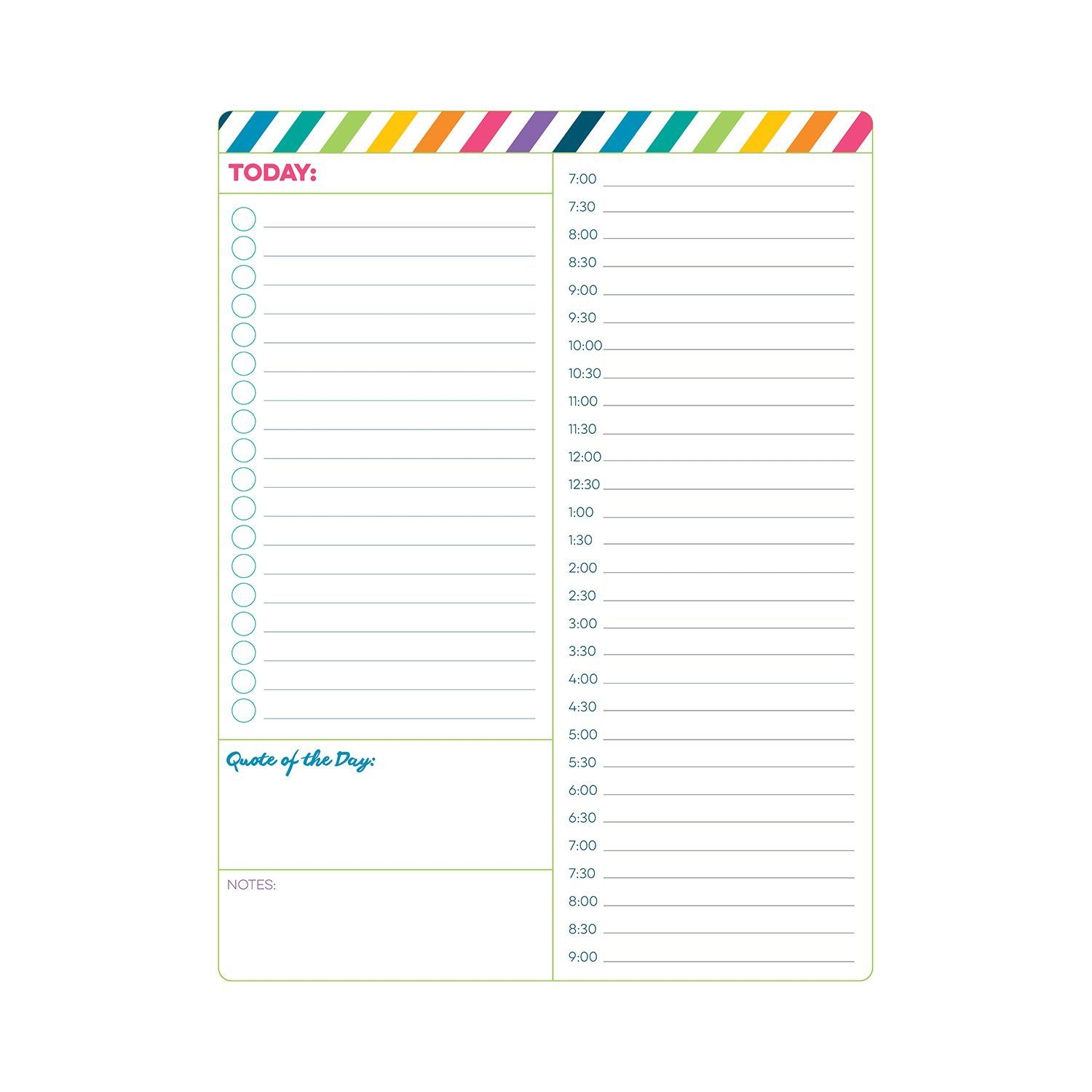 Hourly Paper Pad Planner Free Printable | Happy Planner Free