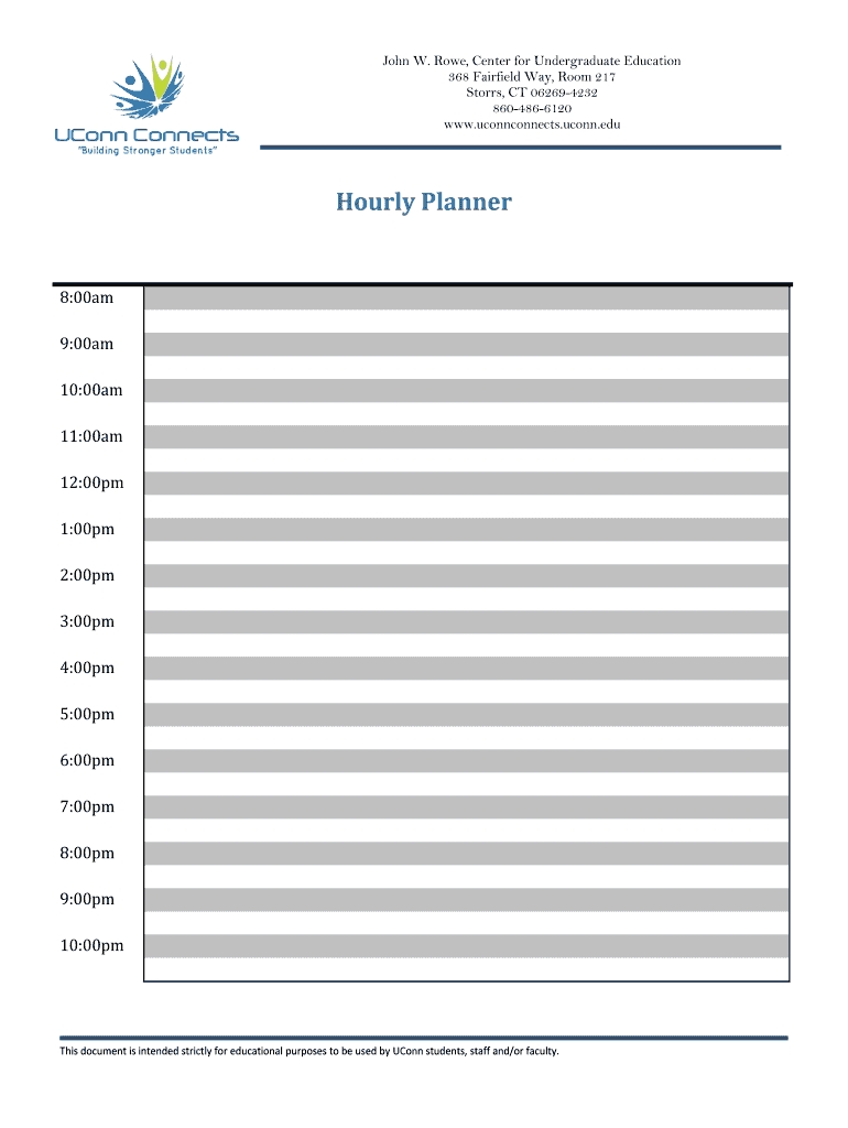 Hourly Planner Online - Fill Online, Printable, Fillable