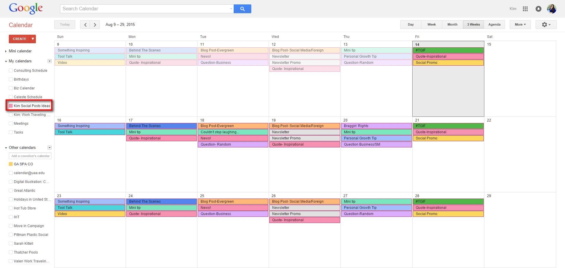 How To Create A Content Calendar Using Google Sheets Megan Minns King