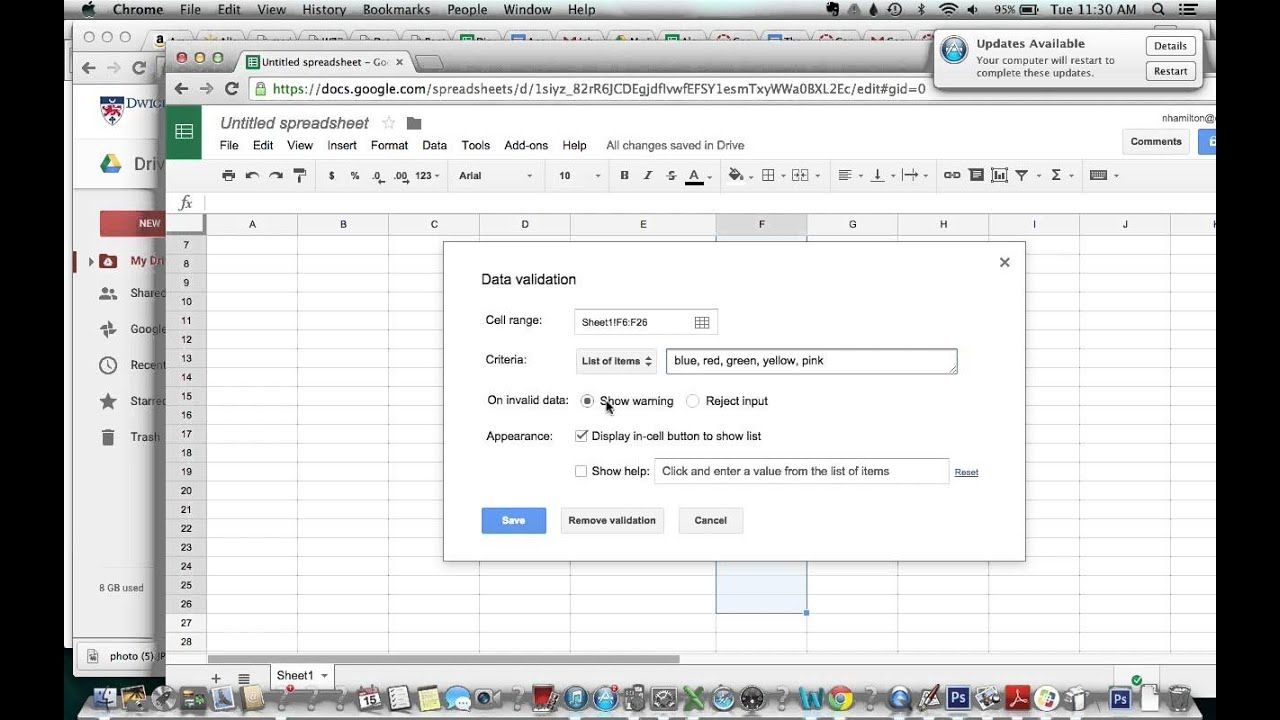 How To Create A Drop Down Menu And Calendar In A Google Spreadsheet