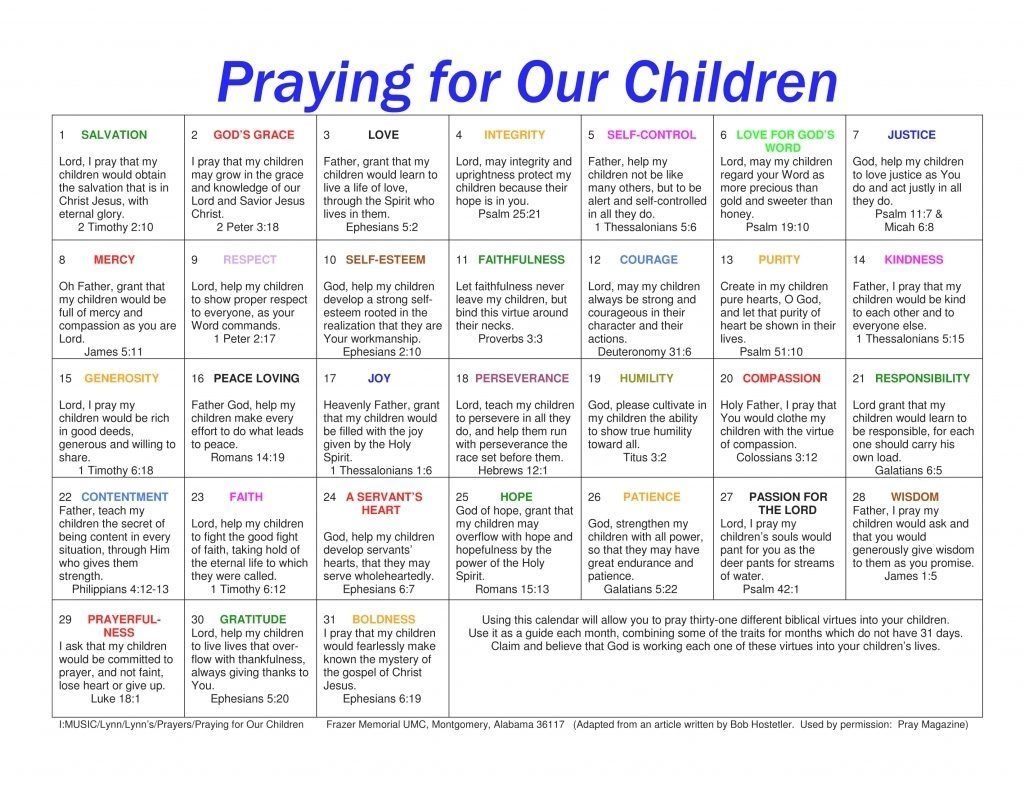 Free Daily Scripure Prayer Calendar - Get Your Calendar Printable