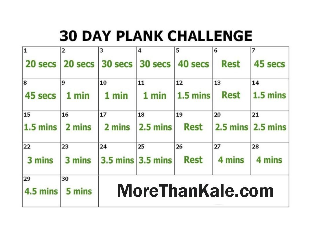 Best Printable 30-Day Plank Challenge