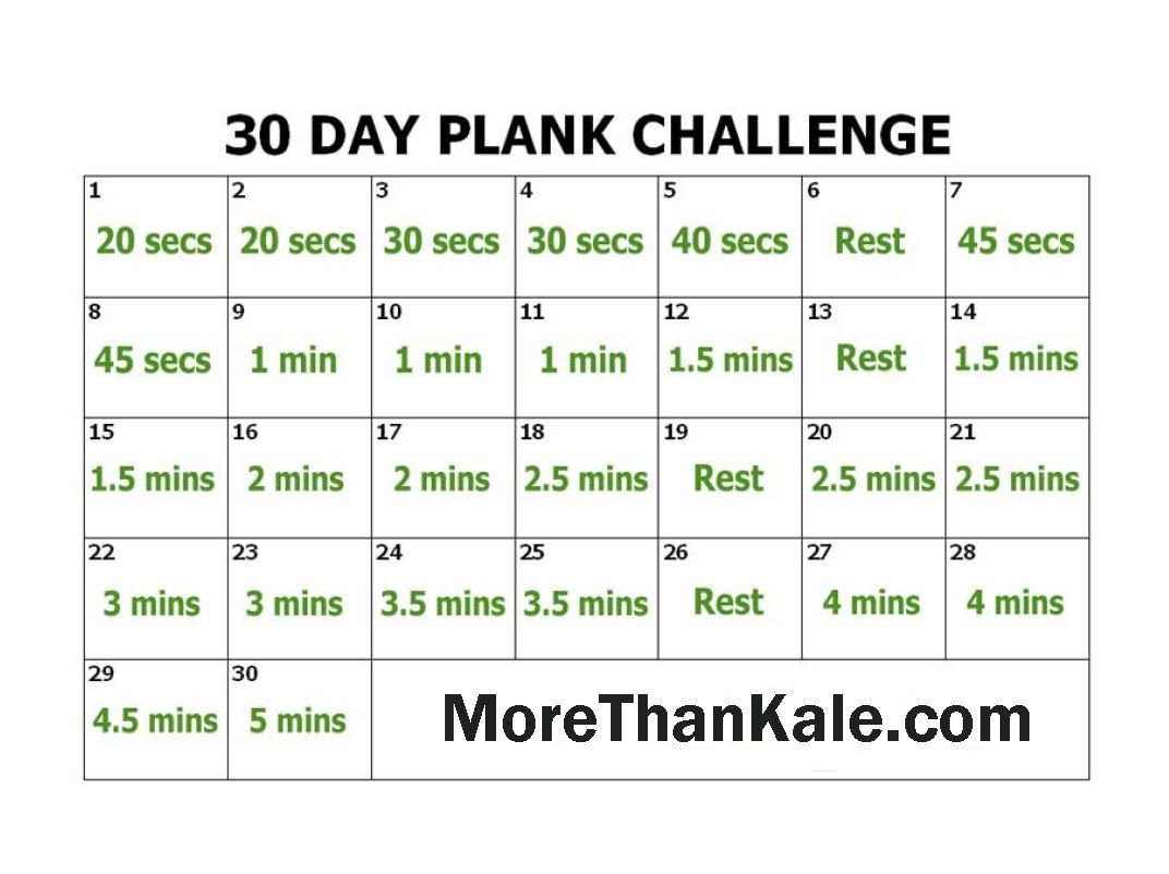 Innovative 30 Day Plank Challenge Printable Pdf Calendar