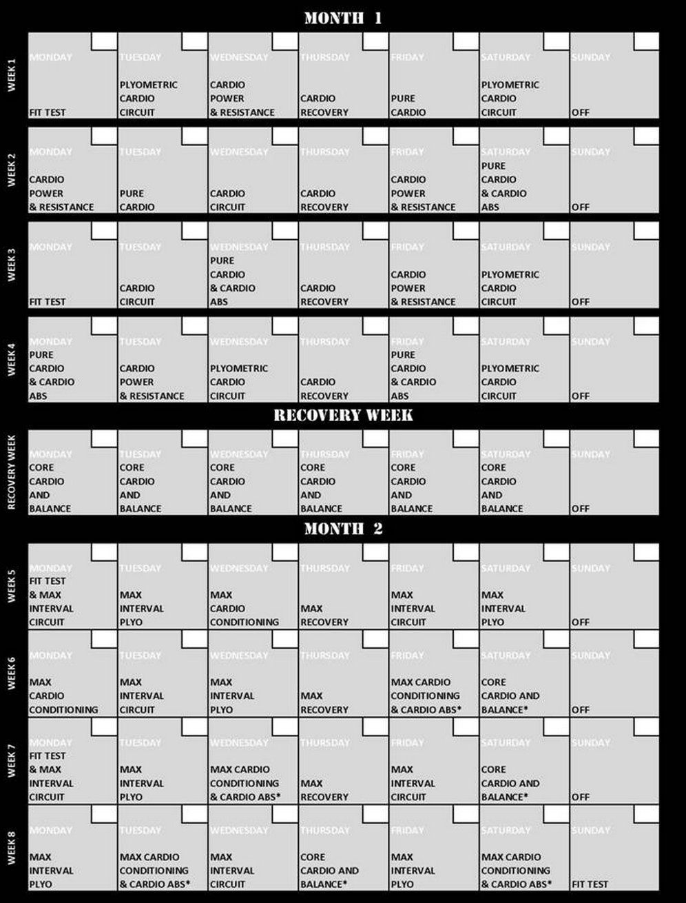 Insanity Workout Schedule Calendar - Http