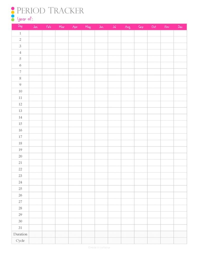 Best Free Printable Menstrual Calendar Get Your Calendar Printable