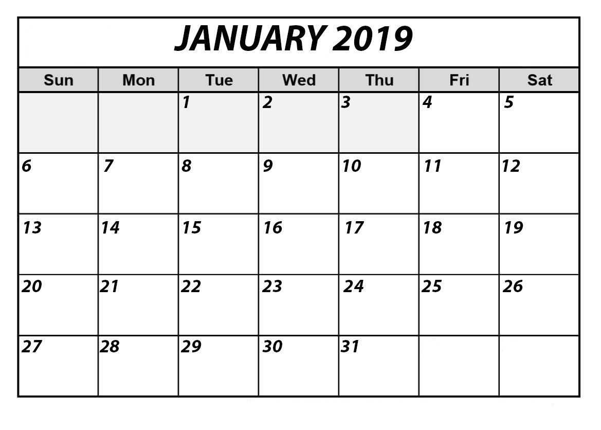 January 2019 Printable Calendar | Free Printable Calendar