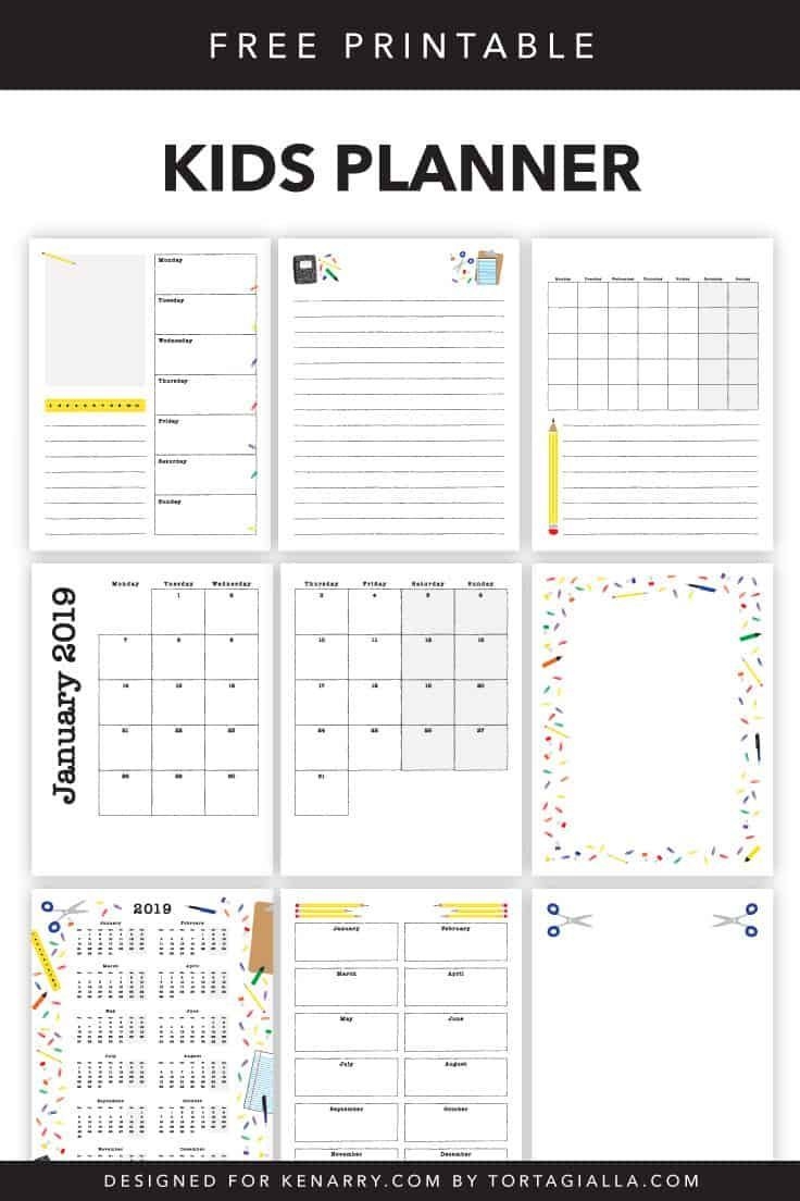 Kids Planner Printables: Free Calendar Pages | Kids Planner