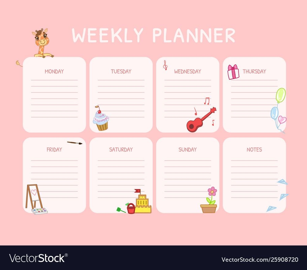 Create Your Monday To Friday Kids Schedule Template - Get Your Calendar ...