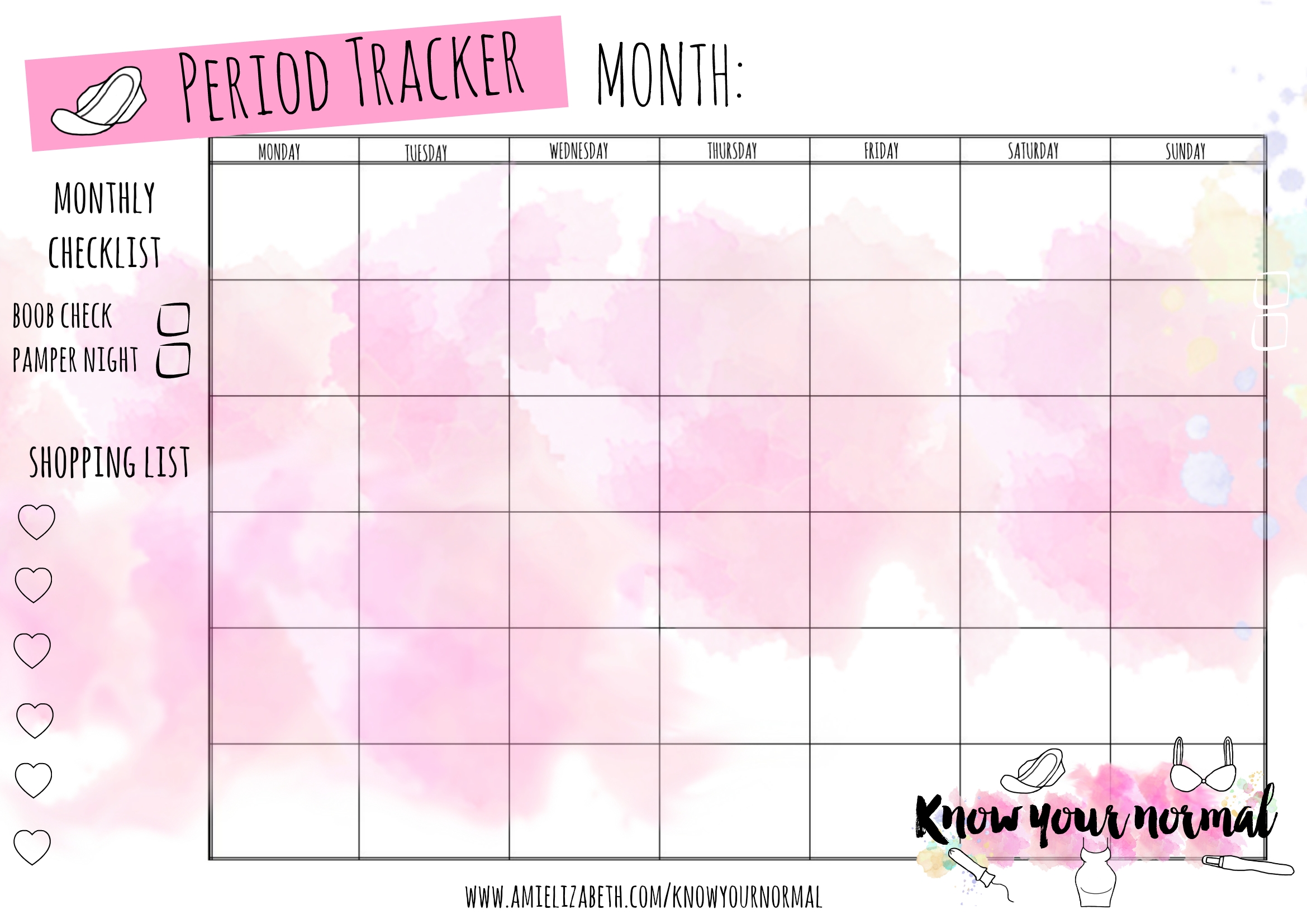 Best Free Printable Menstrual Calendar - Get Your Calendar Printable