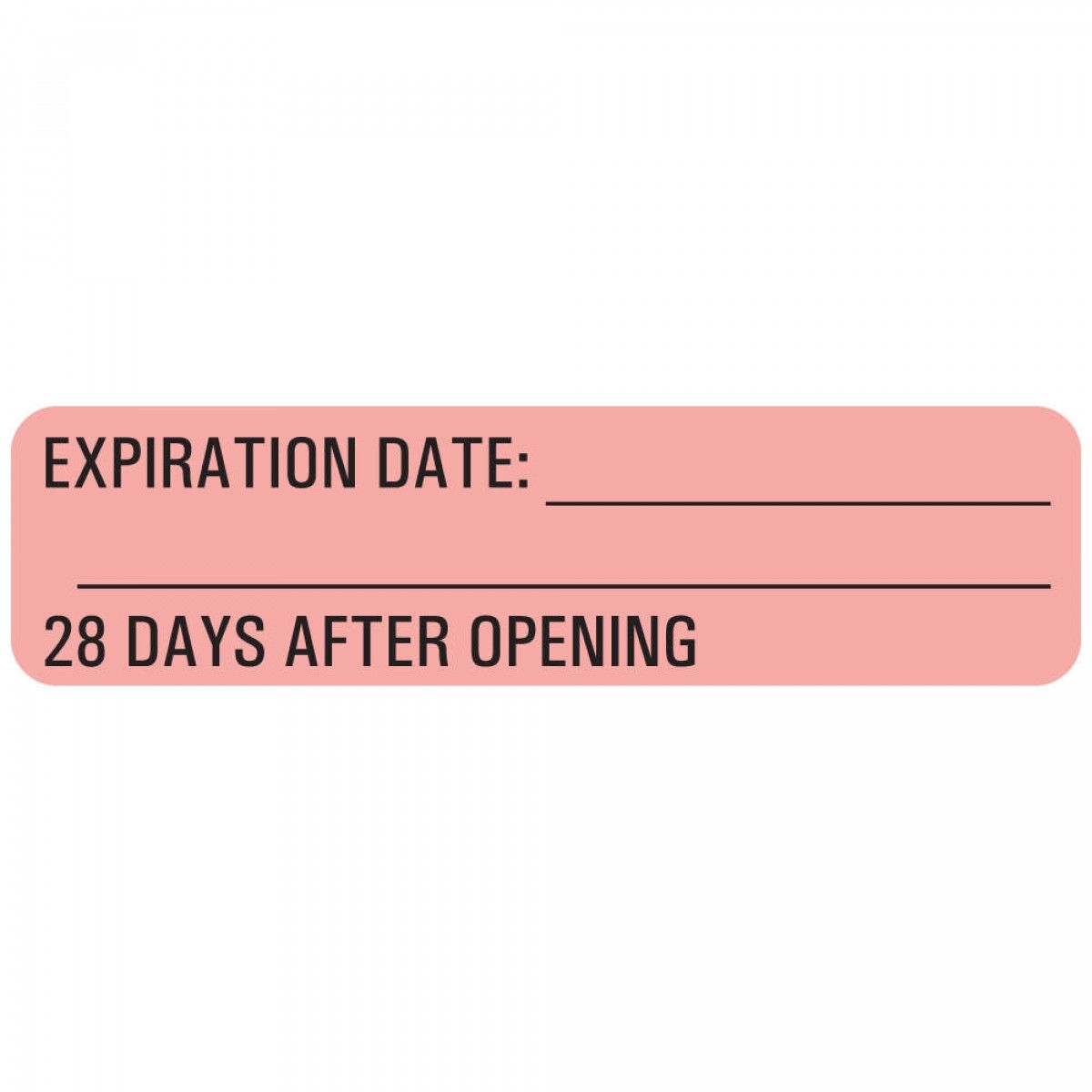 Label Paper Permanent Expiration Date: (28 1&quot; Core 1 7/16&quot; X 3/8&quot; Fl. Red  666 Per Roll