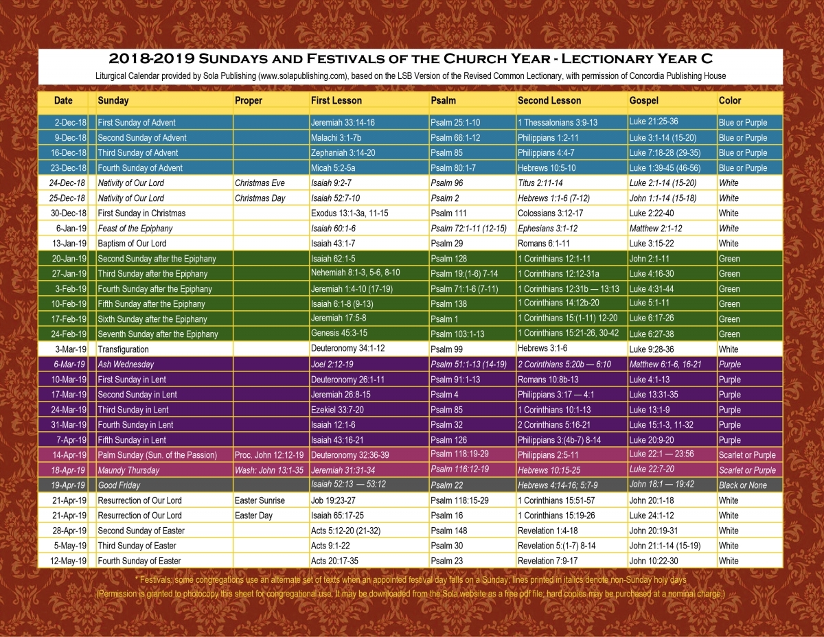 Liturgical Year Worksheet | Printable Worksheets And