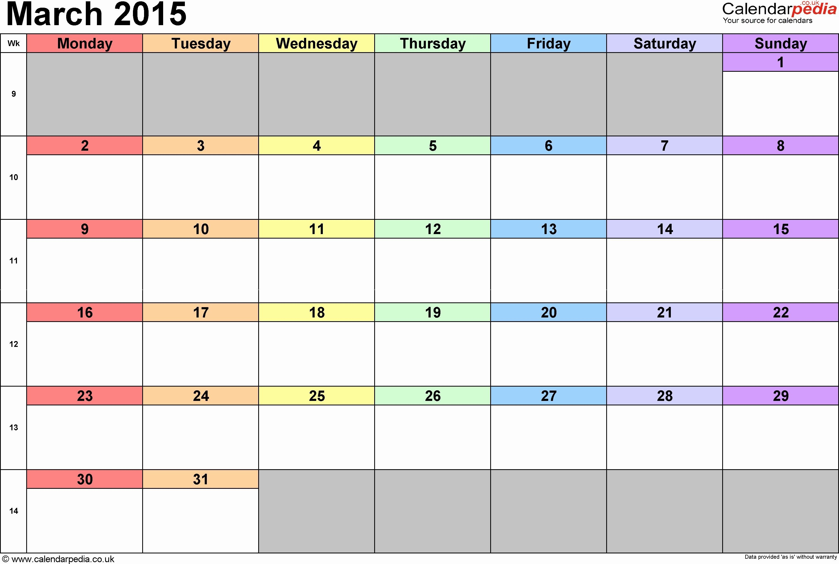Lovely Monthly Schedule Template 2016 In 2020 (With Images
