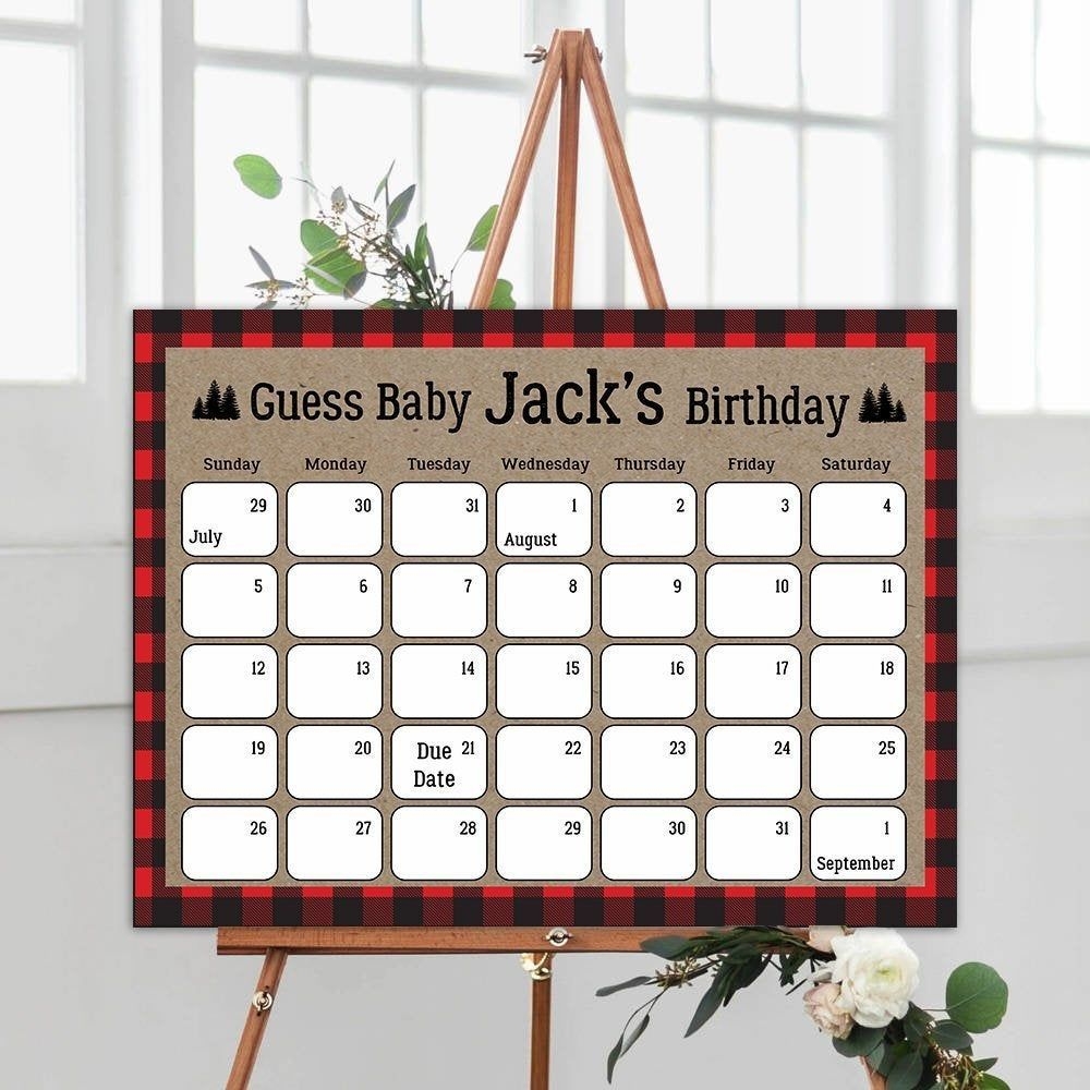 Lumberjac Baby Birthday Prediction Game, Guess The Baby Birthday Game, Baby  Shower Games, Woodland Guess Baby Birthday Game, Baby Shower Lj1