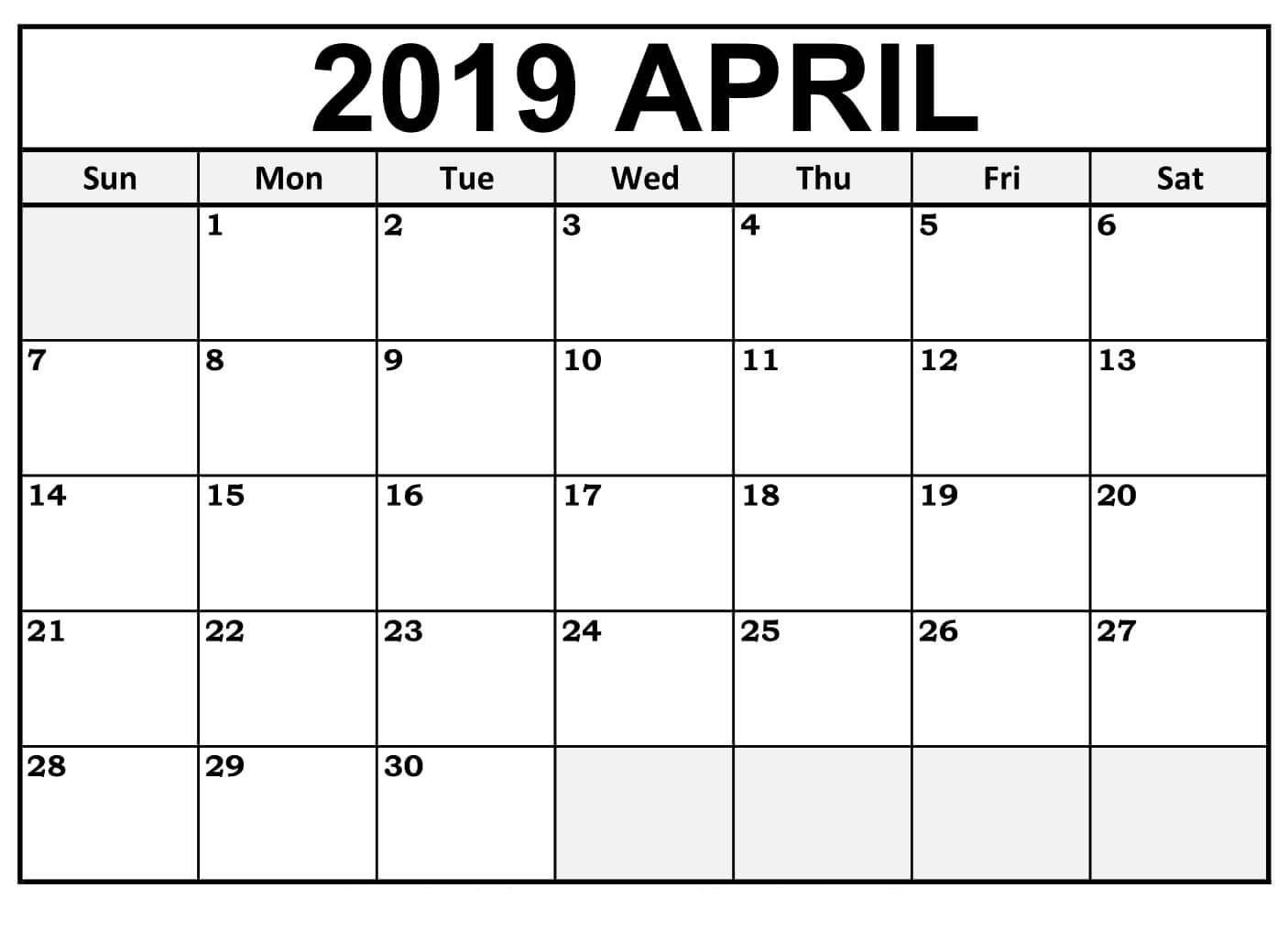 Lunar Calendar For April 2019 Printable Pdf Blank Download