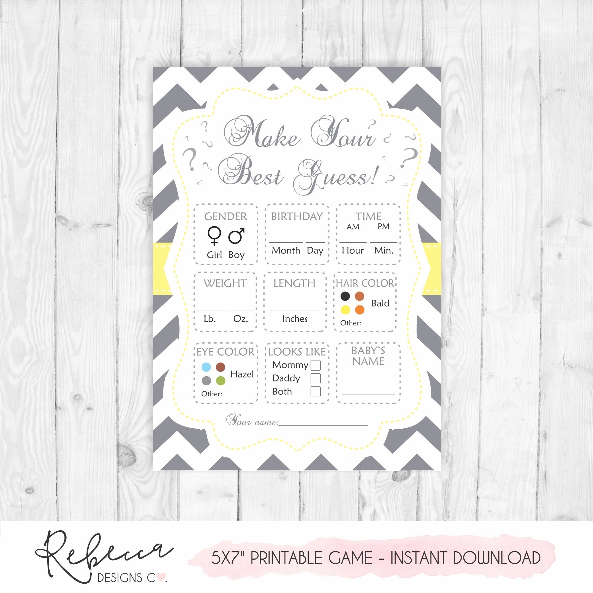 Make Your Best Guess Printable Game • Instant Download