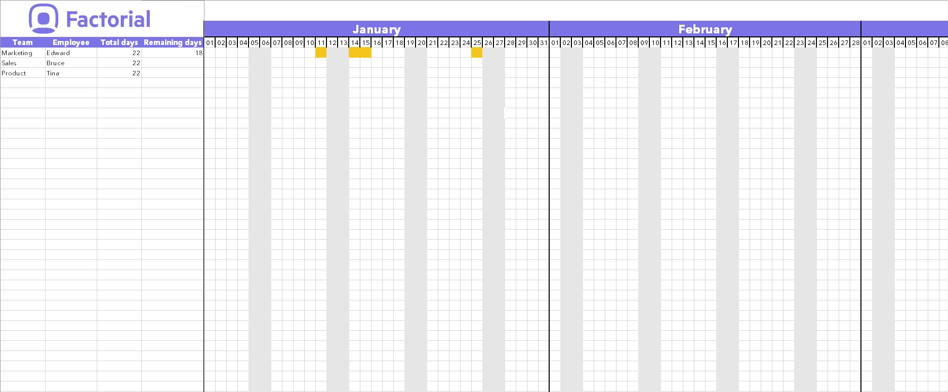 Staff Time Off Calendar