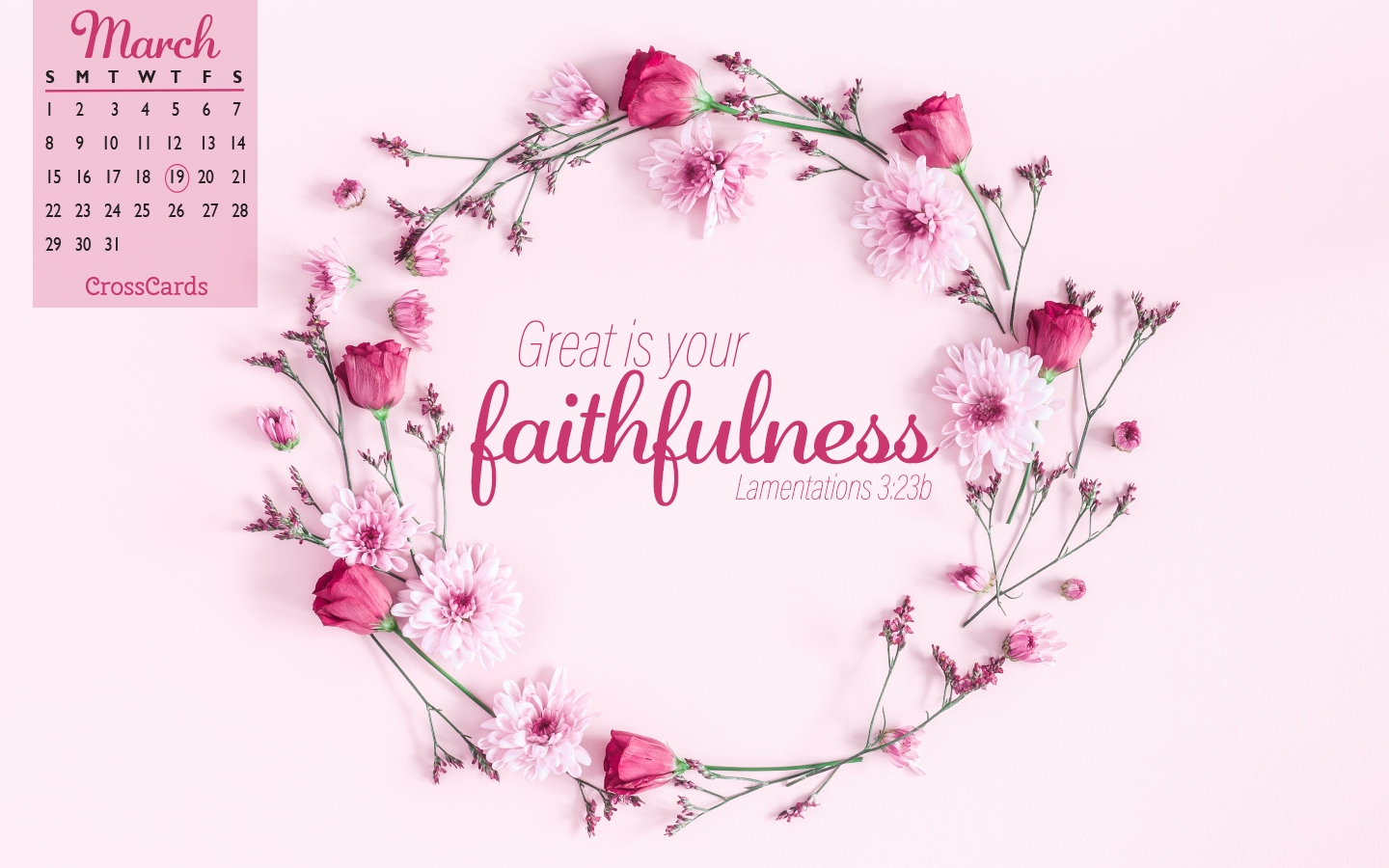 March 2020 - Faithfulness Desktop Calendar- Free March Wallpaper
