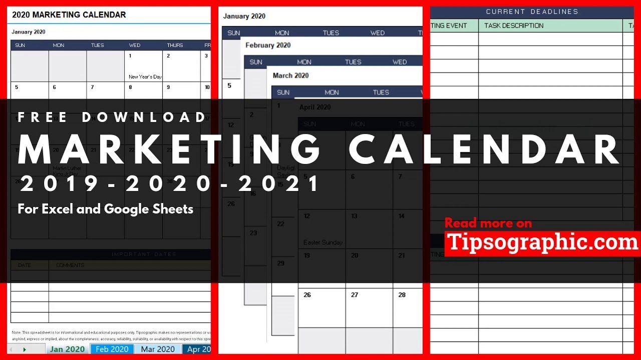 Marketing Calendar Template For Excel, Free Download (2020